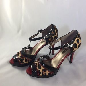 Red black and cheetah print heels